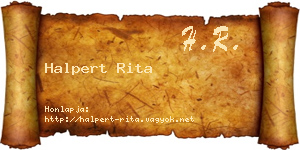Halpert Rita névjegykártya