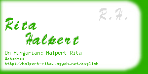 rita halpert business card